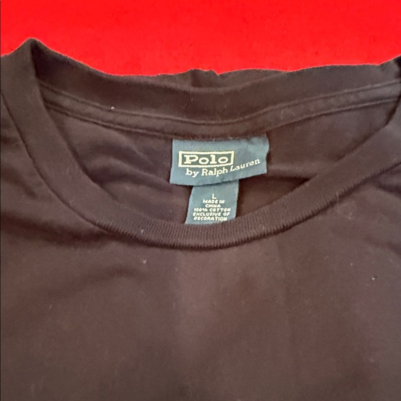 Polo by Ralph Lauren Men's Black Tee with Red Logo - Picture 7 of 9